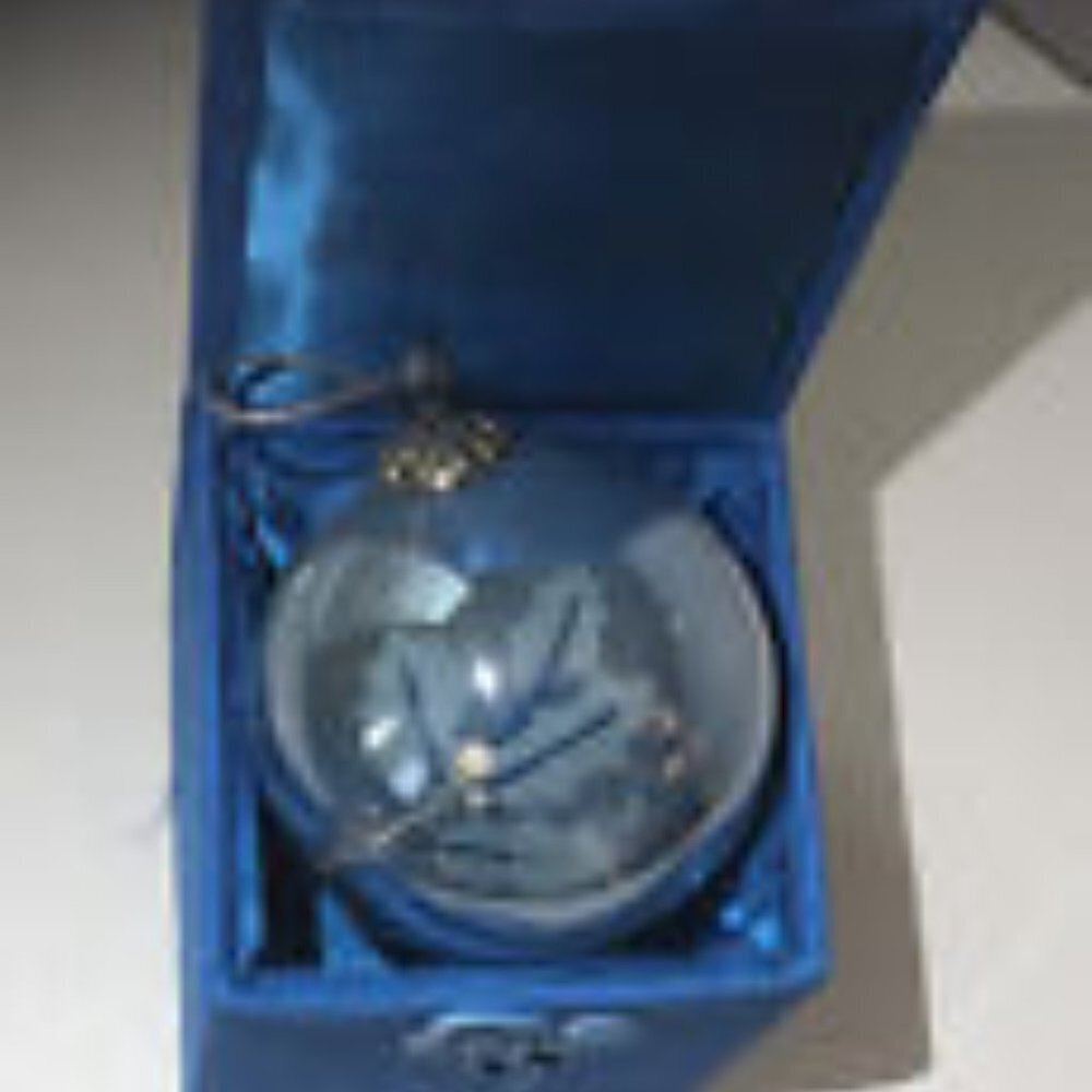 Pier One Peace Dove Ornament W/Box 2009 LI BIEN Blue Reverse Hand Painted Glass